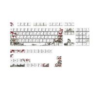 HOOLRZI 135 teclasPlum Blossom Theme Cherry Profile Keycap Russian Korean Japanese For 61/87/108 Mechanical Keycaps Dyesublimation Keycaps Russian English Russian Korean Japanese Keycaps