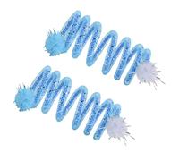 HOOLRZI 2 bobinas de resorte de felpa coloridas interactivas para gatos, juguete que fomenta el juego y la exploración para gatitos energéticos