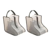 HOOLRZI 2 juegos de bolsas de almacenamiento para botas altas de viaje con ventana transparente, Borde gris, 28*20*28cm