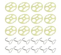 HOOLRZI 24 ganchos de metal para placa de cubierta para cojines reforzados, portabrocas y gancho, placa de clip de bloqueo, ganchos de metal para cojines reforzados, sujetadores portabrocas y clip de