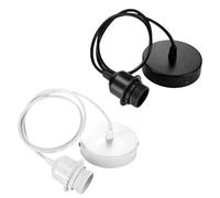 HOOLRZI 2Pcs E27 Lamp Socket Holder with Power Cord Retro Light Bulb Hanging Wire for Incandescent LED and CFL Bulbs