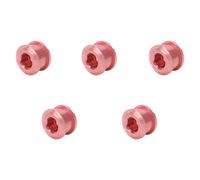 HOOLRZI 5 pernos de cadena de aleación de aluminio, pernos de rueda de cadena única, tornillos de rueda de cadena de una sola velocidad para carretera, bicicleta de montaña, peso ligero, tornillos de