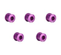 HOOLRZI 5 pernos de cadena de aleación de aluminio, pernos de rueda de cadena única, tornillos de rueda de cadena de una sola velocidad para carretera, bicicleta de montaña, peso ligero, tornillos de