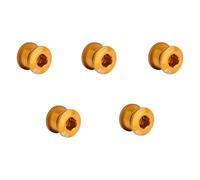 HOOLRZI 5 pernos de cadena de aleación de aluminio, pernos de rueda de cadena única, tornillos de rueda de cadena de una sola velocidad para carretera, bicicleta de montaña, peso ligero, tornillos de