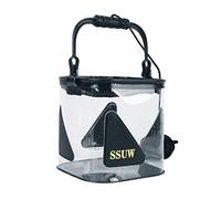 HOOLRZI Bolsa de almacenamiento para pesca, contenedor de agua, portátil, plegable, para viajes, camping, senderismo, pesca, jardinería, Black, 22*22CM