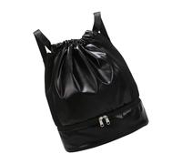 HOOLRZI Bolsa deportiva de gimnasio con cordón de separación en seco y húmedo, resistente al agua, para mujeres y hombres, mochilas con cordón, Black, Mass Beauty