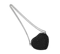 HOOLRZI Bolso cruzado pequeño con forma de corazón brillante con lentejuelas, ligero, uso diario, para mujeres y niñas, elegante bolso de noche, Black
