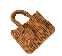 HOOLRZI Bolso ergonómico de ganchillo de hilo con gran almacenamiento, bolsa de punto con asa superior para mujeres de moda que aman los accesorios hechos a mano, bolso de moda para mujer, a