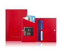 HOOLRZI Cartera Titular de crédito bancario Tarjeta Pasaporte Monedero de Negocios Estuche para Tarjetas de Moda Monedero de PU Cartera con Hebilla para Mujeres y Hombres