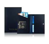 HOOLRZI Cartera Titular de crédito bancario Tarjeta Pasaporte Monedero de Negocios Estuche para Tarjetas de Moda Monedero de PU Cartera con Hebilla para Mujeres y Hombres