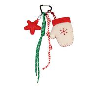 HOOLRZI Colgante de cuerda trenzada, llavero para bolso, bolsos, accesorios, accesorios de coche, accesorios para mujeres y niñas, Guantes de Navidad