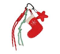 HOOLRZI Colgante de cuerda trenzada, llavero para bolso, bolsos, accesorios, accesorios de coche, accesorios para mujeres y niñas, Botas de Navidad