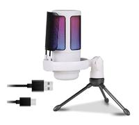 HOOLRZI Condensador de micrófono USB con iluminación y silencio táctil de 30 Hz a 18 KHz para PC, portátil, micrófono de juego para transmisión y podcasting
