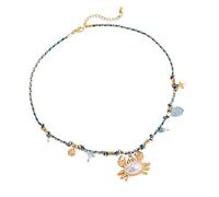 HOOLRZI Conjunto De Joyería De Cangrejos De Acero Inoxidable Respetuoso Con La Piel Sensible Collar Pendientes Pulsera Accesorios De Vacaciones De Conjunto De Collar Con Colgante De Cangrejo
