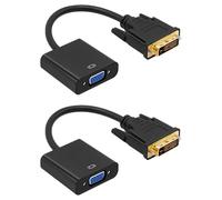 HOOLRZI Convertidor De Vídeo DVID a VGA Plugs and Play para Monitores HDTV De hasta 1920x1200 Adaptador DVI24+1 a VGA Macho a Convertidor De Cable Activo