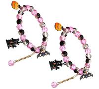 HOOLRZI Elastic Halloween Bracelet Set Festival Beaded Pumpkin Specter Beads Suitable for Women Girls Gift Giving Elastic Beads