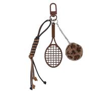 HOOLRZI Elegante bolsa de felpa inspirada en raquetas, adornos de moda, colgantes para personas de moda y amantes del deporte, llavero de aleación, Q1703 1