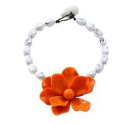 HOOLRZI Elegante collar de cuentas llamativo de resina floral grande gargantilla de longitud ajustable para el cuello para citas
