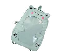 HOOLRZI Elegante mochila de nailon con diseños de pantalla transparente, mochila escolar de gran capacidad para uso diario y viajes, PVC transparente, bolsillo frontal transparente, Green, Talla única