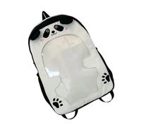 HOOLRZI Elegante mochila de nailon con diseños de pantalla transparente, mochila escolar de gran capacidad para uso diario y viajes, PVC transparente, bolsillo frontal transparente, Black, Talla única