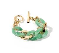 HOOLRZI Elegante pulsera de cadena de resina hecha a mano, color caramelo, hecha a mano, joyería de fiesta para mujeres y niñas