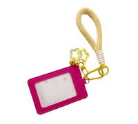 HOOLRZI Estuche para Tarjetas De PU De Doble Capa con Cordón Ajustable Y Dije De Estrella Protectores De Fotos Impermeables para La Escuela Oficina Estuche para Tarjetas De PU