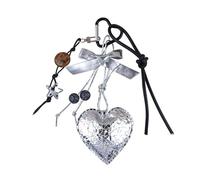 HOOLRZI Fahsionable - Colgante con lazo de resina de cuero y corazón de plata que mejora tu declaración de moda con diseños elegantes