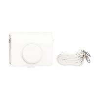 HOOLRZI Funda para cámara EVO PU bolsa ligera y bolsa de hombro para cámara con correa ajustable de cuero, White