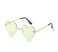 HOOLRZI Gafas de sol de moda con forma de corazón para mujer, sin montura, para carnavales, fiestas y celebraciones de vacaciones, todo a juego