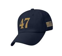 HOOLRZI Gorra de béisbol unisex transpirable y ajustable, costuras bordadas, patrón 47, para hombres y mujeres, cómodo sombrero transpirable, azul marino, Talla única