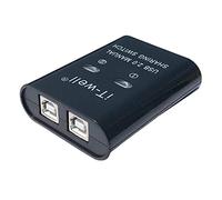 HOOLRZI Hub de conmutación manual USB, dispositivo para compartir impresora, 2 en 1, convertidor de transferencia de datos, color negro y blanco