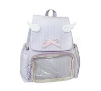 HOOLRZI Itabag - Mochilas con bonitos alfileres, bolsos con insertos, mochila Itabag, bolsas de viaje, para mujeres y hombres, bolsa de hombro transparente, Purple, Talla única, Mass Beauty