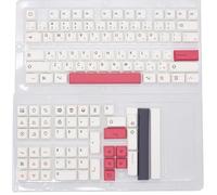 HOOLRZI Juego de 126 teclas japonesas con sublimaciones de tinta, tapas personalizables para mecánicos, japonés, ruso, inglés, blanco