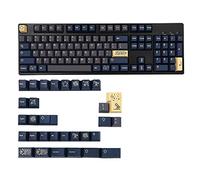 HOOLRZI Juego de 135 teclas PBT subbed con tinte Stargaze Cherry MX Profile para teclado de juegos de jugadores, patrón único, tapas de tinte sub teclas
