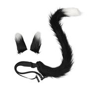 HOOLRZI Juego de accesorios de disfraz de cola y orejas de gato de felpa para cosplay, uso diario, seguro, cómodo, anime, tocado, orejas de gato, clip para el pelo