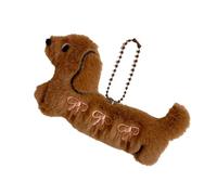 HOOLRZI Llavero de peluche de perro salchicha, colgante único para bolsas y llaves, decoración suave de cachorro para mujeres y hombres, colgante de perro de felpa, e