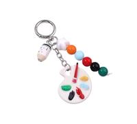 HOOLRZI Llavero estético, accesorios de paleta de artistas, dijes de bolsa, anillos de coche, accesorios para mujeres y niñas, anillos de coche para mujer, Q1935 2