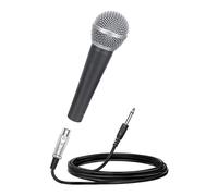HOOLRZI Micrófono vocal dinámico con cable para actuaciones escénicas con soporte de choque neumático y micrófono de micrófono con patrón de recogida cardioide