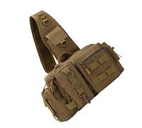HOOLRZI Mochila de aparejos de pesca para hombre, bolsa de almacenamiento con soporte para caña, bolsa de nailon para pesca y senderismo, Khaki