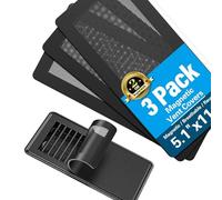 HOOLRZI Pack of 3 Permanent Steel Ventilation Covers in Black with Attractive Adsorption for Quick Cleansing and Replacement in Household Conditions Black Steel