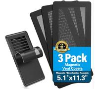 HOOLRZI Pack of 3 Permanent Steel Ventilation Covers in Black with Attractive Adsorption for Quick Cleansing and Replacement in Household Conditions Black Steel