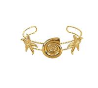 HOOLRZI Pulsera ajustable de acero inoxidable con diseño de estrellas de mar, caracolas y sol, de moda, talla única, como se describe