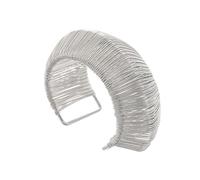 HOOLRZI Pulsera de metal ajustable con diseño geométrico moderno, diseño texturizado, accesorio de muñeca tejido de hierro brillante, talla única, como se describe