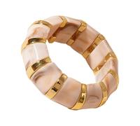 HOOLRZI Pulsera elástica de acrílico de estilo vintage, moderna, ajustable, ligera, de temperamento, unisex, accesorio único de resina elástica, talla única, como se describe