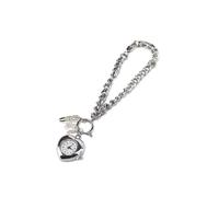 HOOLRZI Reloj de bolsillo ajustable en forma de corazón de aleación, esfera transparente, accesorio de joyería de moda, elegante joyería de muñeca ajustable