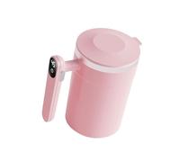 HOOLRZI Stirring Mug with LED Display 400ml USB Rechargeable Touch Control Stainless Steel Electric Coffee Stirring Coffee Mug with Lid Rechargeable