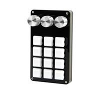 HOOLRZI Teclado macro de programación, 3 botones, 12 teclas, botón de copia, pegas, Photoshops, teclado para juegos, teclado mecánico de intercambio en caliente, teclado macro programable