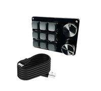 HOOLRZI Teclado macro mecánico de 9 teclas, 10 teclas, 12 y 15 teclas con perilla personalizable, interruptores intercambiables en caliente para jugadores y programadores