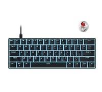 HOOLRZI Teclado mecánico compacto al 60 % con teclado azul programable personalizado de intercambio en caliente verde/rojo para juegos de PC K61 Teclado mecánico USB