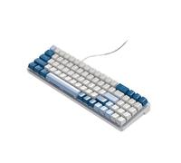 HOOLRZI Teclado mecánico K65 para juegos con cable USB, luz ajustable, enchufe en caliente, teclas de dos colores, teclado para juegos con retroiluminación ajustable